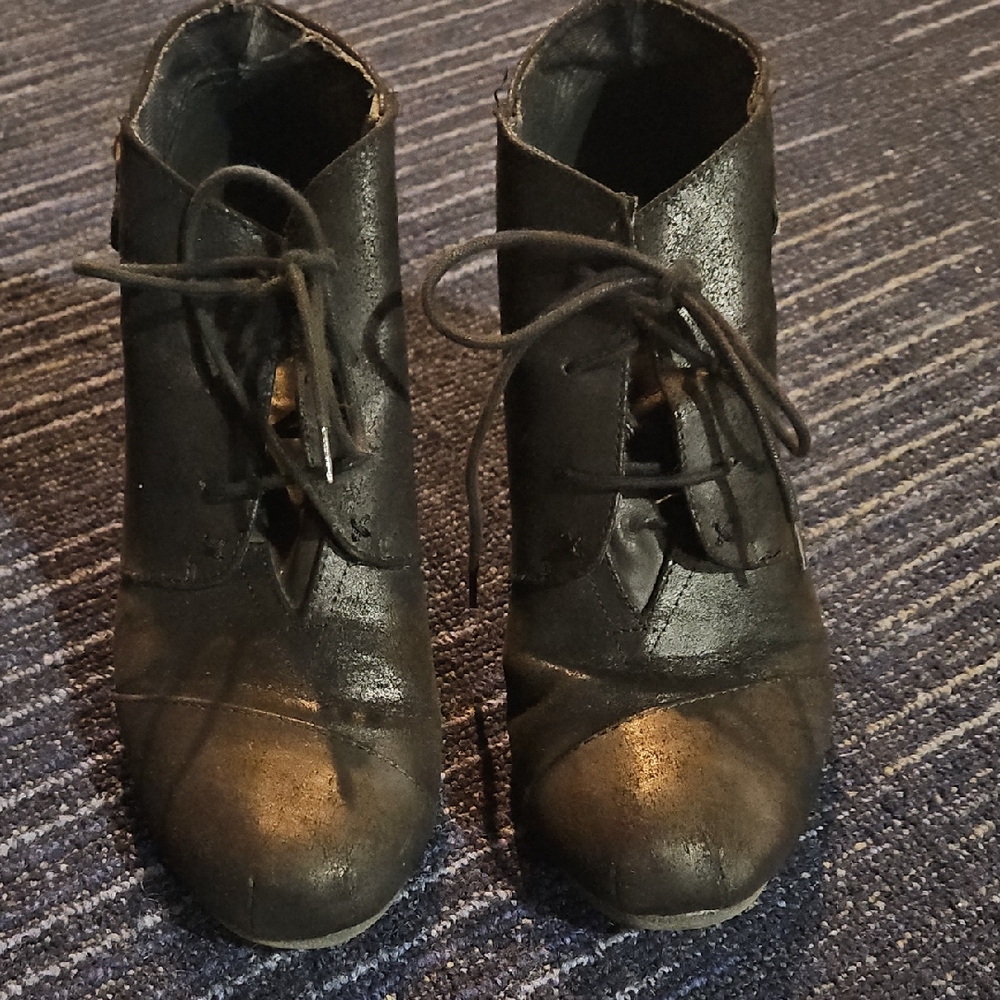 Maurices Black Lace-Up Boots